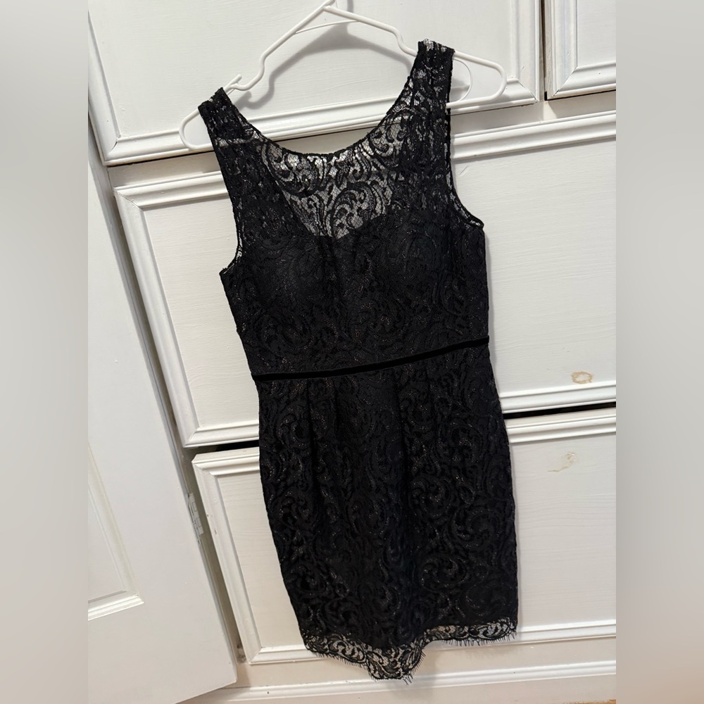 Jenny Yoo Black Lace Midi Dress